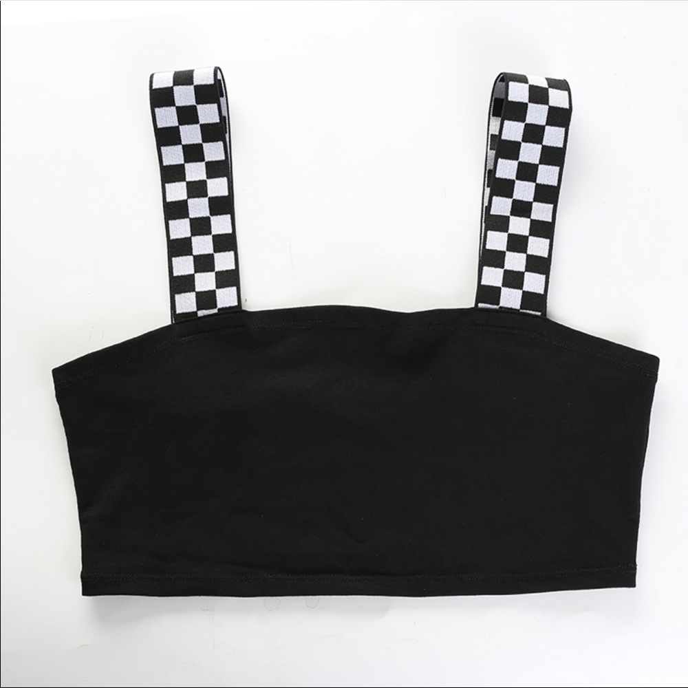 NWT Checkerboard Crop Top Bralette